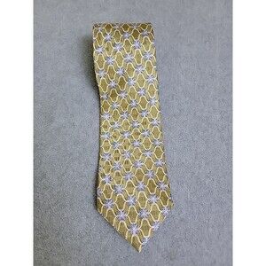 Vintage JZ Richards Silk Tie Mens Gold Blue Geometric Floral Nordstrom‎ USA NEW